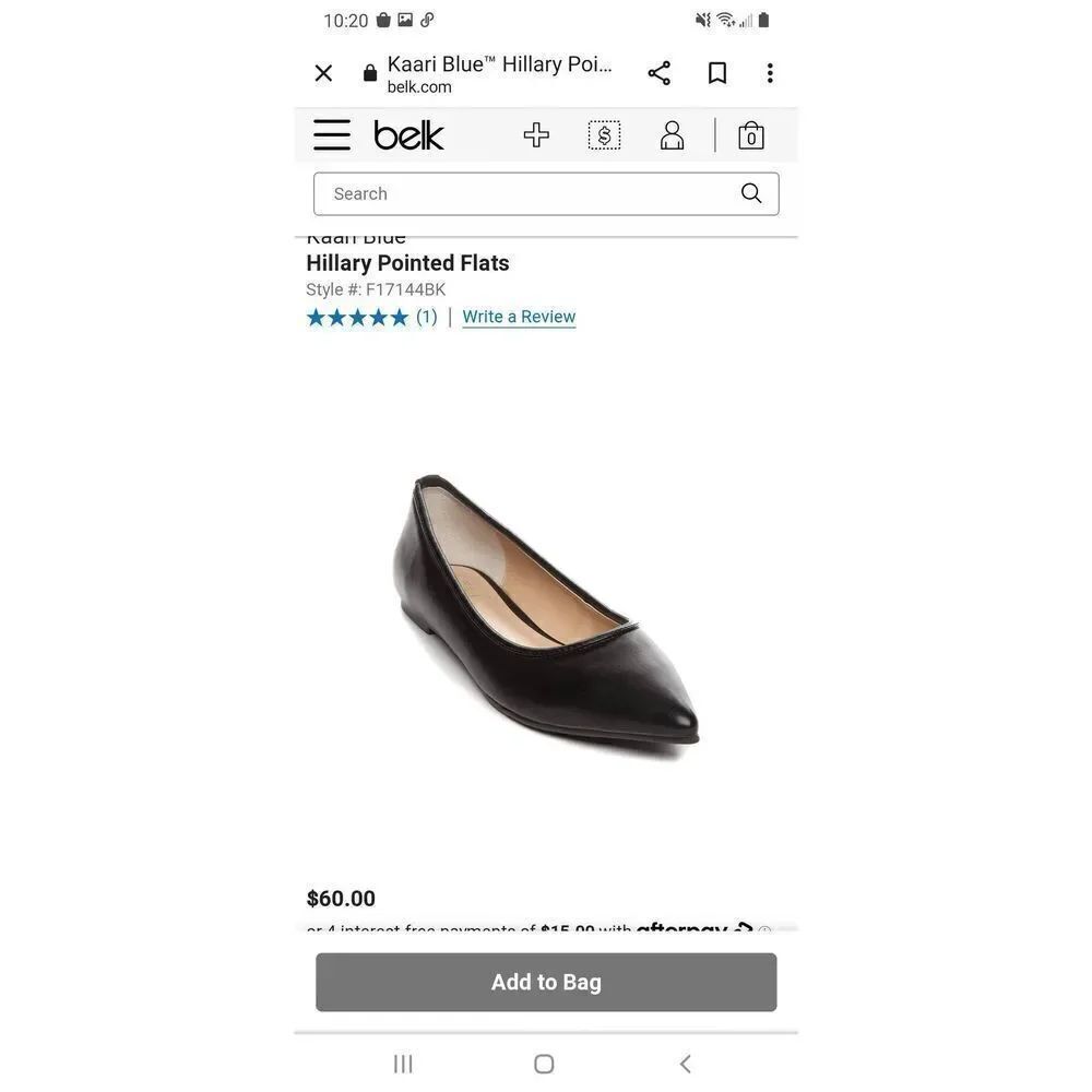 New Size 11M Kaari blue Hillary Black Pointed Toe Flat Casual Dress Shoes